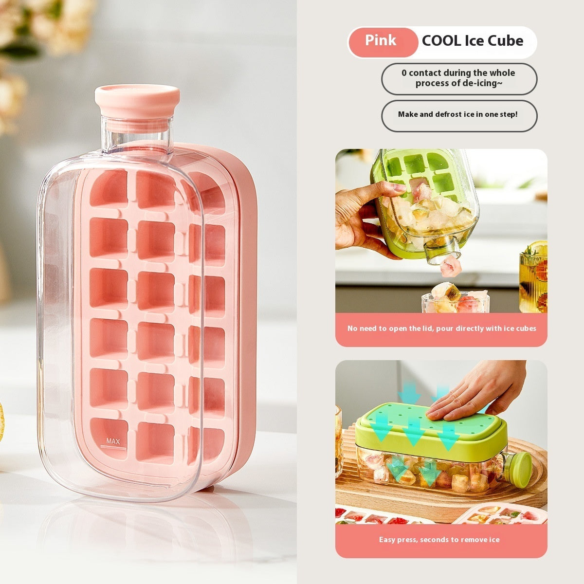 One-Click Ice Cube Box