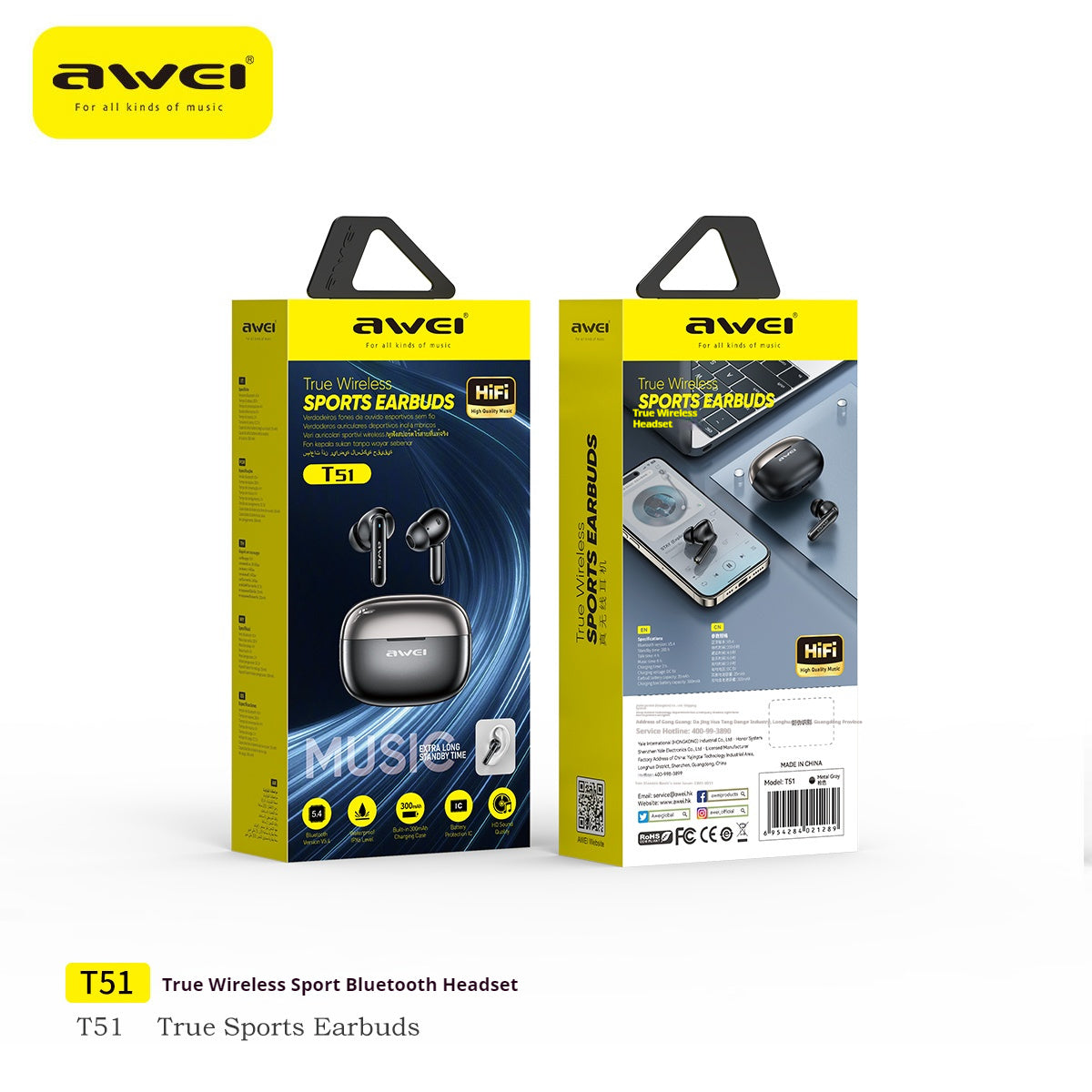 AWEI True Wireless Bluetooth Earphones